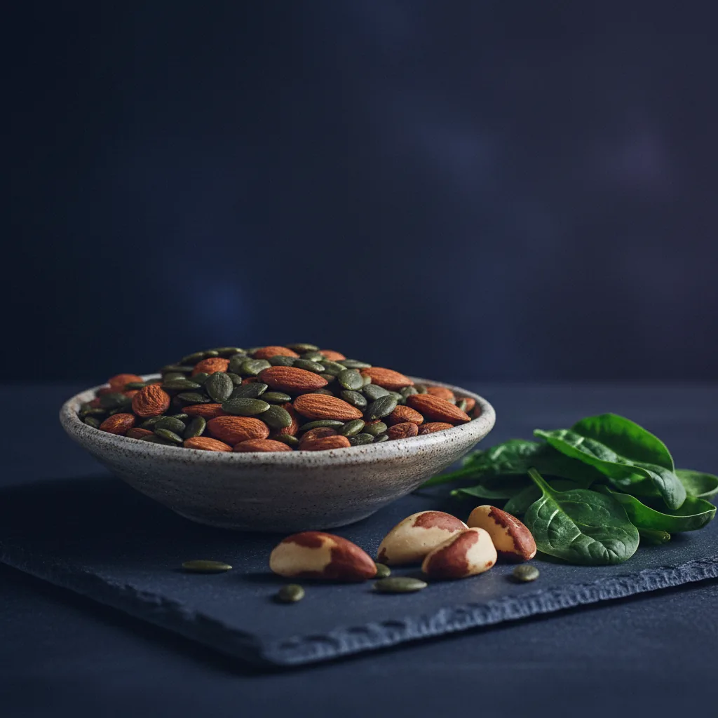 Fresh oranges, lemons and rosehips arranged on a light stone surface - natural sources of Vitamin C